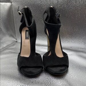 DKNY Elegant Black Open-Toe Heels